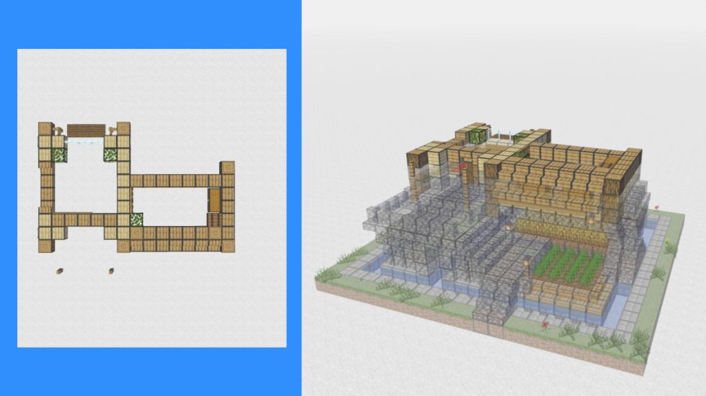 【マインクラフト】サバイバル拠点の作り方！丸石の高台と水路でおしゃれな感じに！ | マインクラフト建築研究所！ 初心者にわかりやすく解説！
