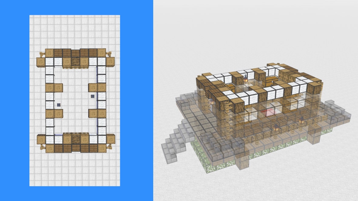 マインクラフト　和風建築の作り方！設計図7